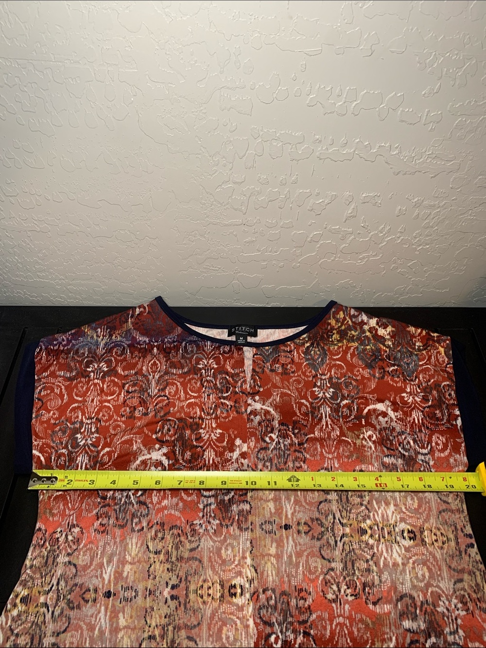 Stitch Collection Red Patterned Tie-Front Top - Picture 9 of 11